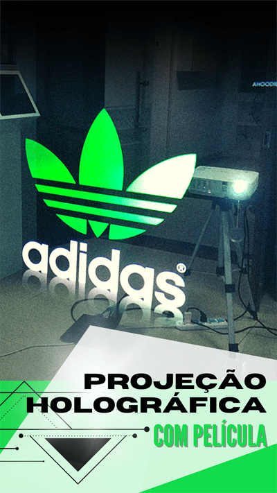 projeção holográfica com película tecnologia para eventos e feiras