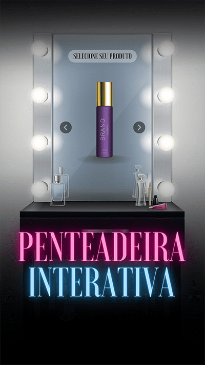 penteadeira interativa tecnologia para eventos e feiras