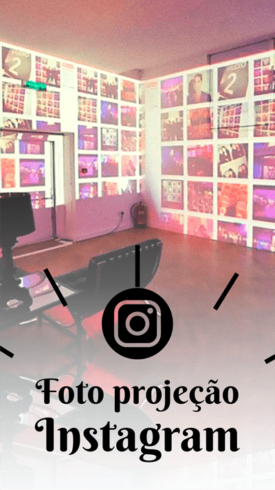 Foto Projeção Instagram tecnologia para eventos e feiras